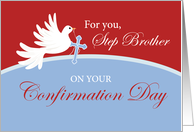 Step Brother Confirmation Dove on Red and Blue card
