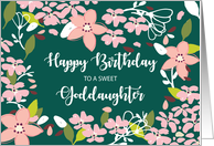Goddaughter Birthday Green Flowers card