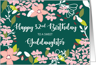 Goddaughter 32nd Birthday Green Flowers card