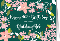 Goddaughter 40th Birthday Green Flowers card