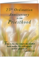 25th Ordination Anniversary Priesthood Lilies and Cross card