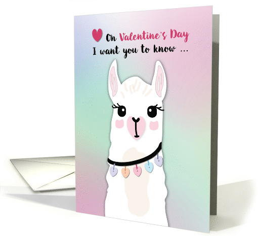 Llamas Valentines Day Hearts card (1594188)
