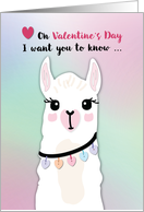 Llamas Valentines Day Hearts card