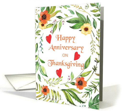 Anniversary on Thanksgiving Wreath card (1652852)