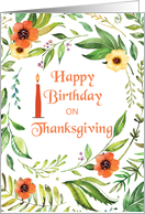 Birthday on Thanksgiving Wreath card