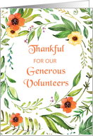 Thankful for Generous Volunteers Thanksgiving Wreath card