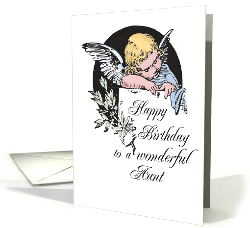 Birthday to Aunt with Vintage Religious Angel card (166670)