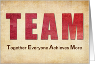 Teamwork Thanks to Business Employees Red Textured Look Letters card