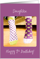 Daughter 7th Birthday Crazy Socks card