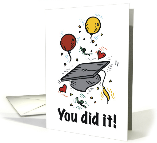 Graduation Day Celebration Balloons and Cap for Graduate card (171883)