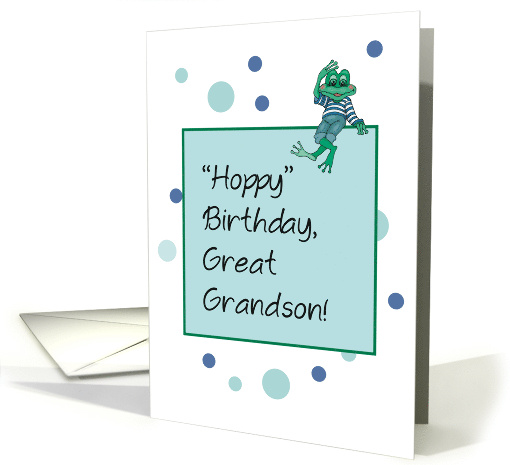 Great Grandson Birthday with Frog in Jeans card (174512)