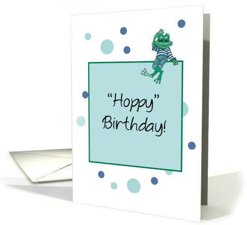 Birthday with Funny Frog in Jeans card (174520)