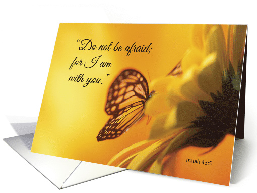 Get Well with Butterfly on Flower Religious Encouragement card