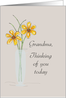 Grandma Thinking of You with Yellow Flowers in Vase card