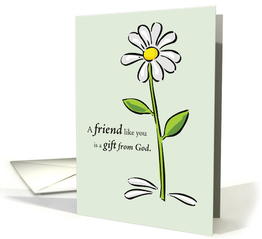 Friend Gift from God Birthday with Daisy Flower card (178374)