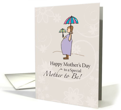 Happy Mothers Day for Mother to Be Pregnant Woman Illustration card