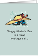 Happy Mothers Day for Stylish Friend with Sunhat and Sandals card