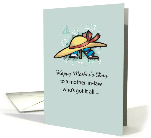 Mother in Law Hat Sandals Mothers Day card (185679)