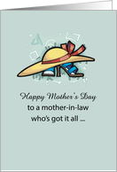 Mother in Law Hat Sandals Mothers Day card