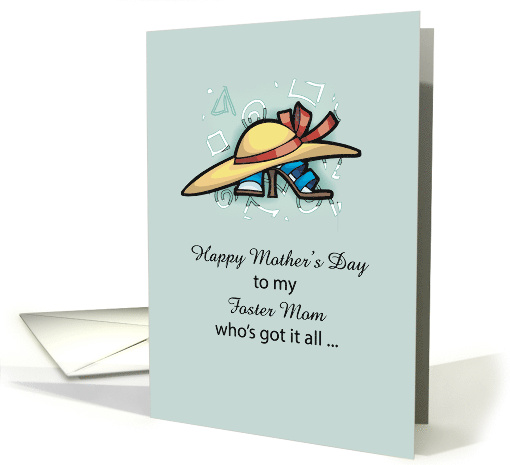 Foster Mom Hat Sandals Mothers Day Holiday card (185681)