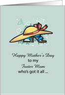 Foster Mom Hat Sandals Mothers Day Holiday card