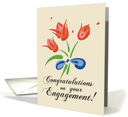 Congratulations on your Engagement Bouquet of Flowers card (187880)