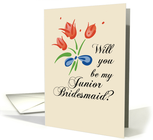 Junior Bridesmaid with Red Bouquet card (187890)