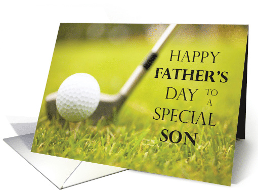Happy Fathers Day to a Special Son Golfer card (188457)