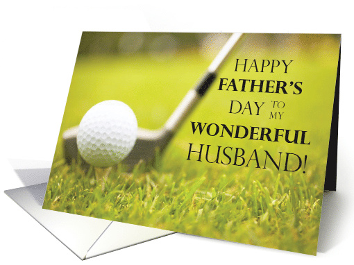 Husband Happy Fathers Day with Golf Club and Ball card (188473)