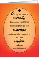 Serenity Prayer Birthday12 Step Recovery Program card