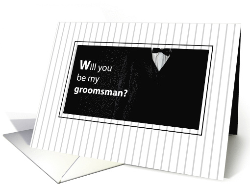Groomsman Invitation with Black and White Tuxedo card (193233)