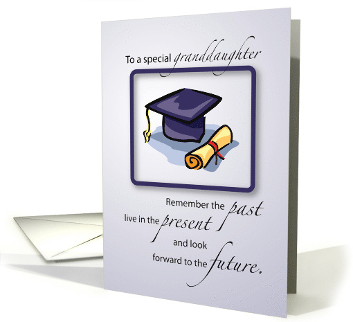 Graduation Congratulations for Granddaughter with Cap and Diploma card
