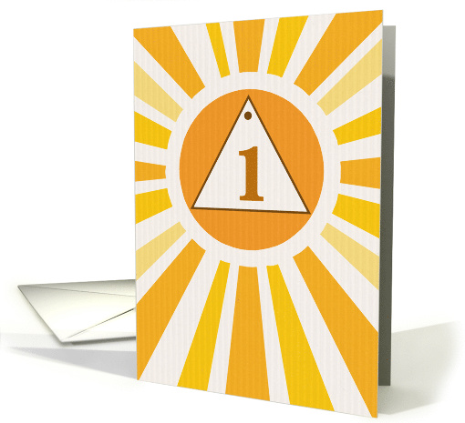 12 Step Recovery 1st Anniversary with Sun Encouragement card (205722)