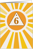 6th Anniversary with Sun Alcohol 12 Step Addiction Recovery Program card