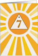 7th Recovery Anniversary with Sun Alcohol Addiction 12 Step Program card