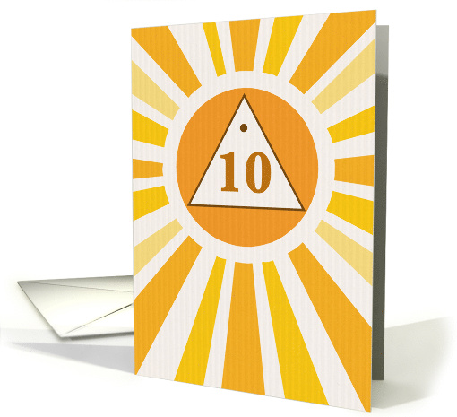 10th Recovery Anniversary with Sun 12 Step Program Addiction card