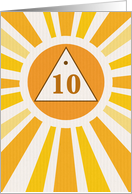 10th Recovery Anniversary with Sun 12 Step Program Addiction card