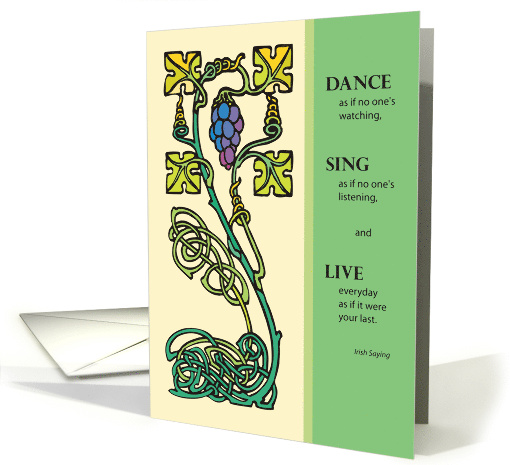 Irish Birthday With Saying to Dance Sing and Live card (218223)