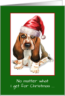 Merry Christmas to Loved One with Basset Hound Dog Romance Love card