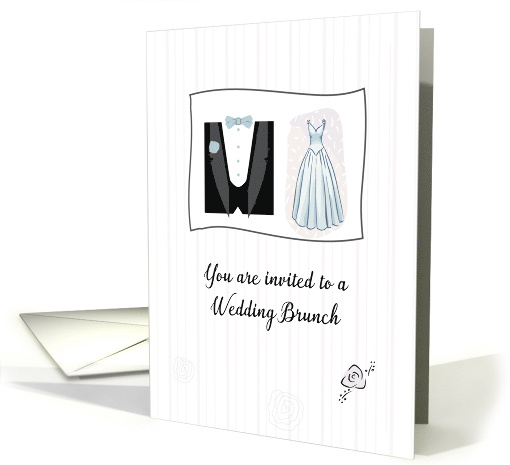 Wedding Brunch Invitation with Bridal Gown and Tuxedo... (244447)