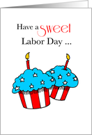 Labor Day with Patriotic Cupcakes card