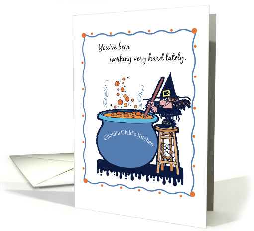 Happy Halloween with Witch and Pot card (246227)