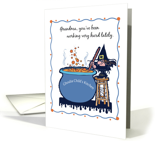 Happy Halloween for Grandmother with Witch and Pot card (246242)