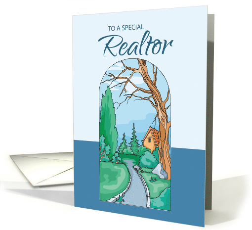 Thank You for Realtor with House and Forest Illustration... (251919)