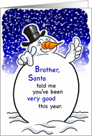 Brother Snowman Santa Christmas Humor Holiday card