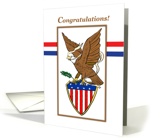 Congratulations for Eagle Scout with Eagle and American Flag card