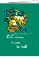 Christmas Music Recital invitation with Bells card