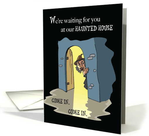 Halloween Party Invitation with Witch and Haunted House card (264048)