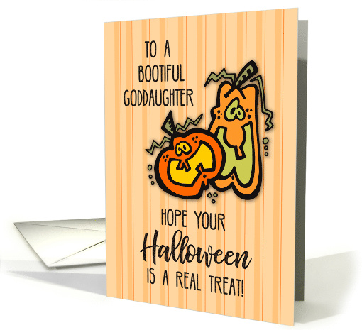 Goddaughter on Halloween with Orange Pumpkins card (264310)