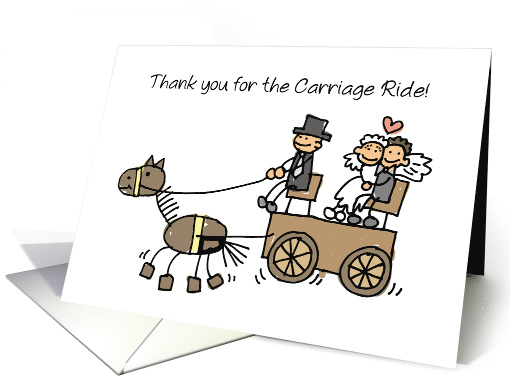 Wedding Carriage Driver Thank You Stick Figures card (264520)